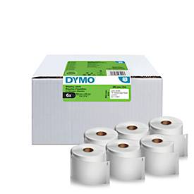 Versandetiketten Dymo® 2177565, extra groß, 102 x 210 mm, für Internetmarken, permanenthaftend, Papier, weiß, 6 Rollen mit jeweils 140 Stück