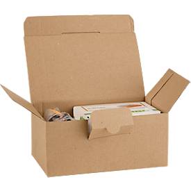 Versandkarton, mit Automatikboden, wiederverschließbar, bis 20 kg, L 175 x B 105 x H 75 mm, Wellpappe, braun