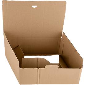 Versandkarton, mit Automatikboden, wiederverschließbar, bis 20 kg, L 305 x B 215 x H 135 mm, Wellpappe, braun