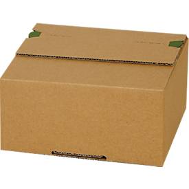 Versandkartons Grünmarie®, 165 x 135 x 80 mm, ideal für Päckchen Größe S, Automatikboden, bis 20 kg, 100 % recycelbar, FSC®-Wellpappe, braun, 25 Stück