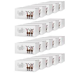 Versandkartons, mit Motiv „Rentiere im Schnee“, bis 30 kg, Außenmaße 306 x 221 x 150 mm, Feinwellpappe, weiß-braun, 20 Stück