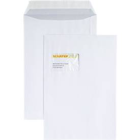 Versandtaschen Eurokuvert, DIN C4, mit Fenster, haftklebend, 10 Stück, Papier, weiß