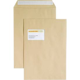 Versandtaschen Eurokuvert, DIN C4, mit Fenster, haftklebend, 100 g/m², 250 Stück, Papier, braun