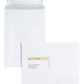Versandtaschen Eurokuvert, DIN C5, mit Fenster, haftklebend, 10 Stück, Papier, weiß