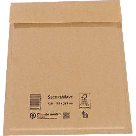 Image of Versandtaschen MD Securepack® SecureWave, Papierpolsterung, Haftklebung, klimaneutral, 100 % FSC®-Recyclingpapier, Format C/0, 165 x 215 mm, 150 Stück