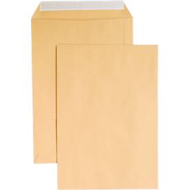 Versandtaschen, ohne Fenster, haftklebend, 110 g/m², DIN C4, 250 Stück, natronbraun
