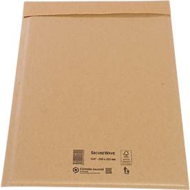 Versandtaschen SecureWave von MD Securepack®, Papierpolsterung, Haftklebung, 100 % FSC®-Recyclingpapier, Format G/4, 250 x 340 mm, 75 Stück
