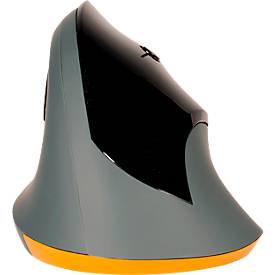 Vertikalmaus BakkerElkhuizen PRF, kabellos, ergonomisch, bis 20 m, Verstauraum für Funkempfänger, schwarz/dunkelgrau