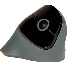 Vertikalmaus BakkerElkhuizen PRF, kabellos, ergonomisch, bis 20 m, Verstauraum für Funkempfänger, schwarz/dunkelgrau