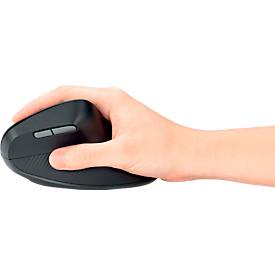 Vertikalmaus Kensington MY630 EQ Pro Fit™ Ergo M, kabellos, wiederaufladbarer Akku, 6 Tasten und Scrollrad, 1000/1600/2400 dpi, PCR, schwarz