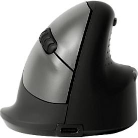 Vertikalmaus R-Go HE Break, ergonomisch, für Rechtshänder, 400-2400 dpi, 5 Tasten & Scrollrad, LED-Pausenanzeige, Bluetooth, Größe M, schwarz