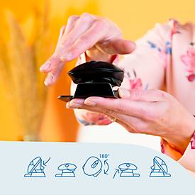 Vertikalmaus R-Go Twister, ergonomisch, beidhändig, 400-2400 dpi, 2 Tasten & Scrollrad, LED-Pausenanzeige, Bluetooth/USB, schwarz