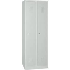 Vestiaire, 2 portes, l. 800 x H 1800 mm, cadenas, gris clair