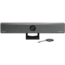 Videobar Barco ClickShare Bar Core, für kleine bis mittelgroße Räume, 3840 x 2160 px, 2 x 10 W, USB/LAN/WLAN, mit 1 ClickShare Button, schwarz