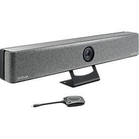 Videobar Barco ClickShare Bar Core, für kleine bis mittelgroße Räume, 3840 x 2160 px, 2 x 10 W, USB/LAN/WLAN, mit 1 ClickShare Button, schwarz