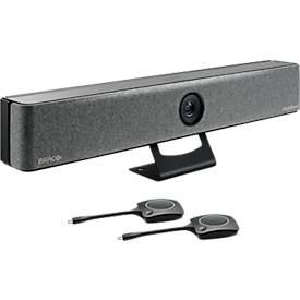 Videobar Barco ClickShare Bar Pro, für mittelgroße Räume, 3840 x 2160 px, 2 x 10 W, USB/LAN/WLAN, mit 2 ClickShare Buttons, schwarz