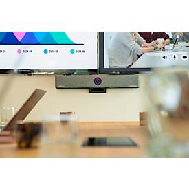Videobar Barco ClickShare Bar Pro, für mittelgroße Räume, 3840 x 2160 px, 2 x 10 W, USB/LAN/WLAN, mit 2 ClickShare Buttons, schwarz