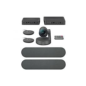 Videokonferenzen Set Logitech® Rally Plus, für bis zu 46 Teilnehmer, Webcam mit Schwenk-/Neige-/Zoomfunktion, Mikrofon