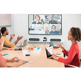 Videokonferenzen Set Logitech® Rally Plus, für bis zu 46 Teilnehmer, Webcam mit Schwenk-/Neige-/Zoomfunktion, Mikrofon