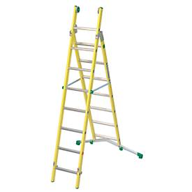 Vielzweckleiter Facal Vetroprima, 2-teilig, verstellbare Traverse, EN 131-1 & EN 61478, div. Sprossenanzahl, GFK