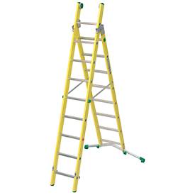 Vielzweckleiter Facal Vetroprima, 2-teilig, verstellbare Traverse, EN 131-1 & EN 61478, div. Sprossenanzahl, GFK