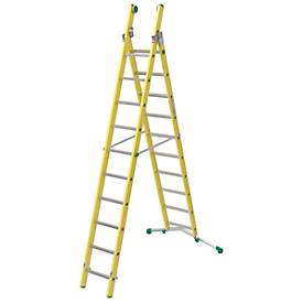 Vielzweckleiter Facal Vetroprima, 2-teilig, verstellbare Traverse, EN 131-1 & EN 61478, div. Sprossenanzahl, GFK