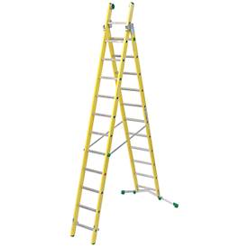 Vielzweckleiter Facal Vetroprima, 2-teilig, verstellbare Traverse, EN 131-1 & EN 61478, div. Sprossenanzahl, GFK