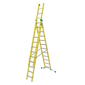 Vielzweckleiter Facal Vetroprima, 3-teilig, verstellbare Traverse, EN 131-1 & EN 61478, div. Sprossenanzahl, GFK