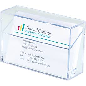 Visitenkartenbox, klar, f. Karten bis 85x56 mm