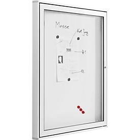 Vitrinekast MEDIA AR - voor buiten - B 530 x H 710 mm - 4 x DIN A4 - gehard veiligheidsglas - scharnierende deur
