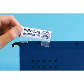 Vollsichtreiter ELBA, mit Beschriftungsschildchen, 58 x H 20 mm, Polypropylen, farblos, 25 Stück