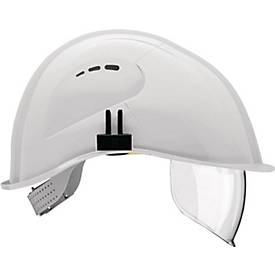 VOSS Schutzhelm VisorLight, signalweiß, EN 397, Polyethylen, integriertes Visier EN 166, Kältebeständig -30°C