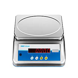 Waage ae ADAM Aqua ABW-16S, ungeeicht, wasserfest, Ablesbarkeit 1 g/Wägebereich bis 16 kg, LED, Netz-/Akkubetrieb, Plattform B 245 x T 180 mm, Edelstahl