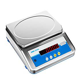 Waage ae ADAM Aqua ABW-16S, ungeeicht, wasserfest, Ablesbarkeit 1 g/Wägebereich bis 16 kg, LED, Netz-/Akkubetrieb, Plattform B 245 x T 180 mm, Edelstahl