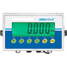 Wägebrücke Adam PT-312, Wägebereich 1000 g-3000 kg, mit AE403 Display, B 1200 x T 1200 x H 100 mm, Stahl, blau
