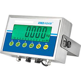 Wägebrücke Adam PT-312, Wägebereich 1000 g-3000 kg, mit AE403 Display, B 1200 x T 1200 x H 100 mm, Stahl, blau