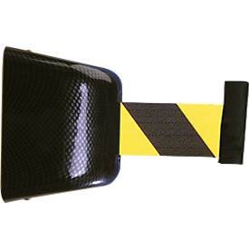 Wand-Gurtkassette, Schraubbefestigung, L 5000 x B 50 mm, Gurt schwarz/gelb