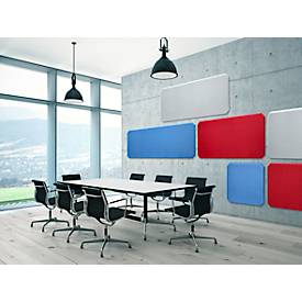 Wandabsorber, B 600 x H 600 mm, Stärke 22 mm, inkl. Montagematerial, stoffbespannte MDF-Platte mit innenliegender Mineralwolle, grau, 2 Stück