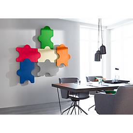 Wandabsorber Puzzle, B 1000 x H 500 mm, Polyestervlies in Filzoptik, Elfenbein