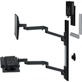 Wandarbeitsplatz Ergotron LX Pro, Tastaturablage und Monotorhalterung, bis 34″, neig-/schwenk-/drehbar, höhenverstellbar, VESA, Metall, schwarz