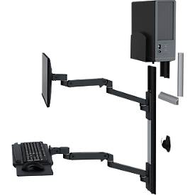 Wandarbeitsplatz Ergotron LX Pro, Tastaturablage und Monotorhalterung, bis 34″, neig-/schwenk-/drehbar, höhenverstellbar, VESA, Metall, schwarz