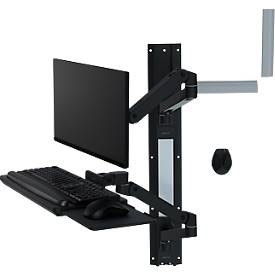Wandarbeitsplatz Ergotron LX Pro, Tastaturablage und Monotorhalterung, bis 34″, neig-/schwenk-/drehbar, höhenverstellbar, VESA, Metall, schwarz