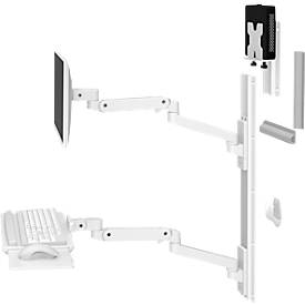 Wandarbeitsplatz Ergotron LX Pro, Tastaturablage und Monotorhalterung, bis 34″, neig-/schwenk-/drehbar, höhenverstellbar, VESA, Metall, weiß