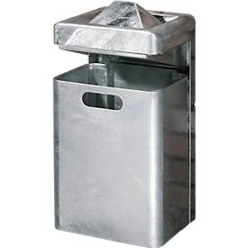 Wandascher-/Abfallkombination, 35 Liter, verzinkt