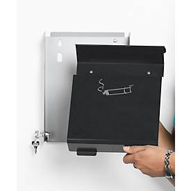 Wandascher mit Schutzdach, schwarz