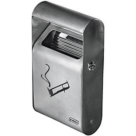 Wandascher Probbax, Volumen 1,5 l, Abflussöffnungen, herausnehmbarer Inneneimer und Dach, B 152 x T 64 x H 255 mm, Edelstahl, edelstahlfarben