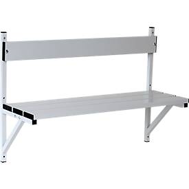 Wandbank, Alu, L 1015 mm, lichtgrau (RAL 7035)