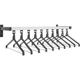 Wandgarderobe, 10 Kleiderbügel, Hutablage