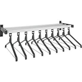 Wandgarderobe, 10 Kleiderbügel, Hutablage