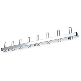 Wandgarderobe, flache Hakenträger, Aluminium, 1600 mm breit